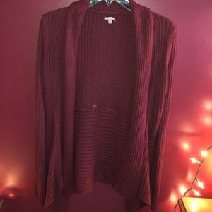 Charlotte Russe Maroon Layered Cardigan